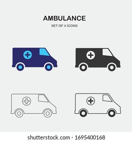 hospital ambulance vector icon medical