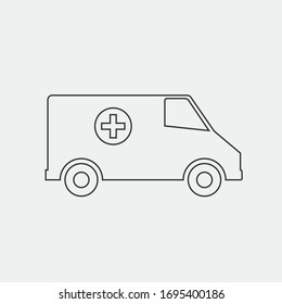 hospital ambulance vector icon medical