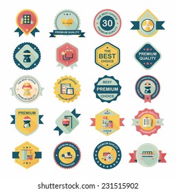 hospital badge banner design flat background set, eps10