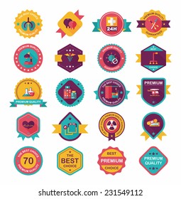 hospital badge banner design flat background set, eps10
