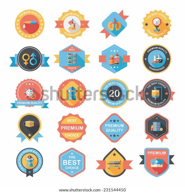 Hospital Badge Banner Design Flat Background Stock Vector Royalty