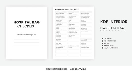 Hospital Bag Checklist Template Printable for Labor and Delivery