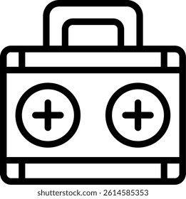 Hospital Bag Line Vector Icon Design