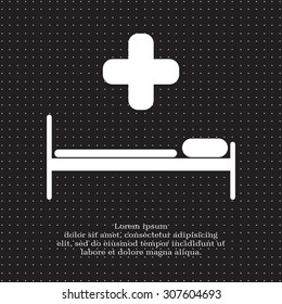 hospital bed and the cross icon