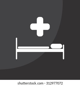 hospital bed and the cross icon