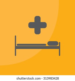 hospital bed and the cross icon