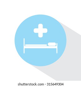 hospital bed and the cross icon