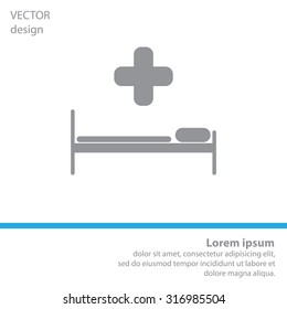 hospital bed and the cross icon