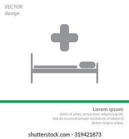 hospital bed and the cross icon