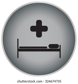 hospital bed and the cross icon