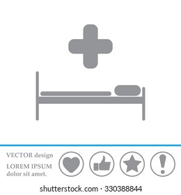 hospital bed and the cross icon
