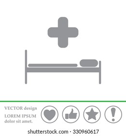 hospital bed and the cross icon
