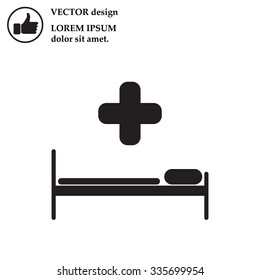 hospital bed and the cross icon