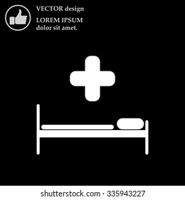 hospital bed and the cross icon
