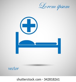 hospital bed and the cross icon