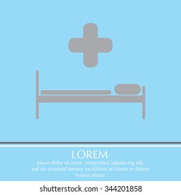 hospital bed and the cross icon