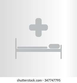 hospital bed and the cross icon
