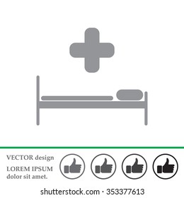 hospital bed and the cross icon