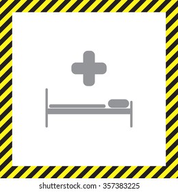 hospital bed and the cross icon