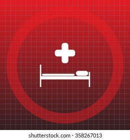 hospital bed and the cross icon