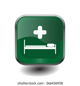 hospital bed and the cross icon