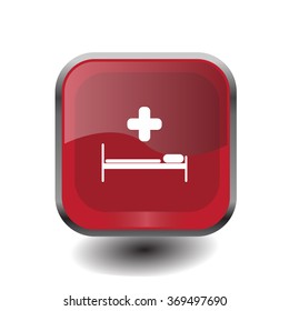 hospital bed and the cross icon
