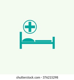hospital bed and the cross icon