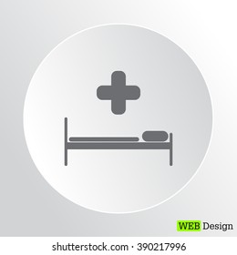 hospital bed and the cross icon
