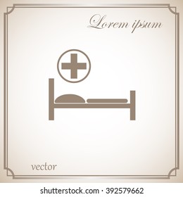 hospital bed and the cross icon