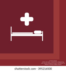 hospital bed and the cross icon