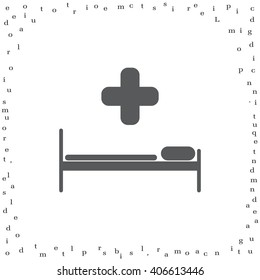 hospital bed and the cross icon