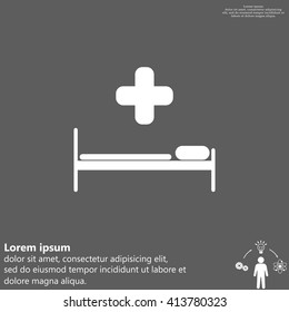hospital bed and the cross icon