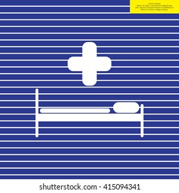 hospital bed and the cross icon