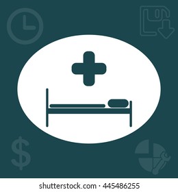 hospital bed and the cross icon