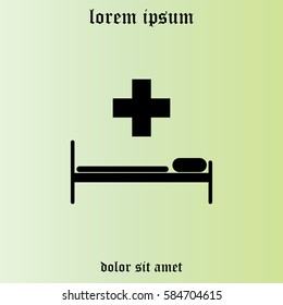 hospital bed and the cross icon