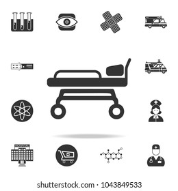 Hospital bed and cross icon. Detailed set of medicine element Illustration. Premium quality graphic design. One of the collection icons for websites, web design, mobile app on white background