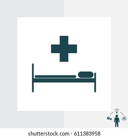 hospital bed and the cross icon. vector illustration