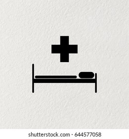 hospital bed and the cross icon. vector illustration