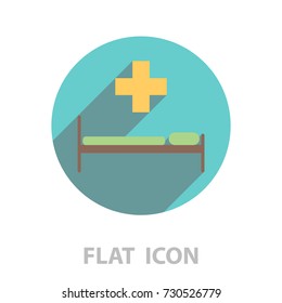 hospital bed and the cross icon. vector illustration
