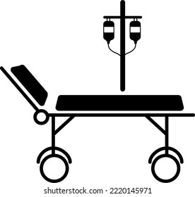 Hospital bed and cross with medicine dropper icon. Medicine icon. Element treatment icon. Premium quality graphic design..eps
