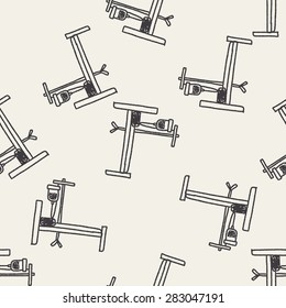 hospital bed doodle seamless pattern background