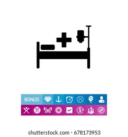 Hospital Bed and Drip Chamber Icon
