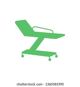 Hospital bed and Element treatment icon - glyph style green Vector - Vector