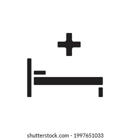Hospital Bed Filled Icon Vector Illustration