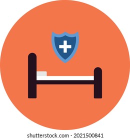 Hospital Bed Flat Circle Vector Icon Design