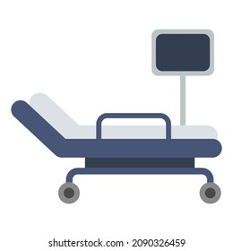hospital bed flat clipart vector illustration