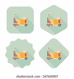 hospital bed flat icon with long shadow