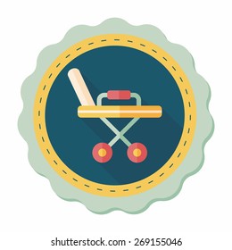 hospital bed flat icon with long shadow,eps10