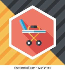 hospital bed flat icon with long shadow,eps10
