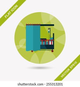 hospital bed flat icon with shadow